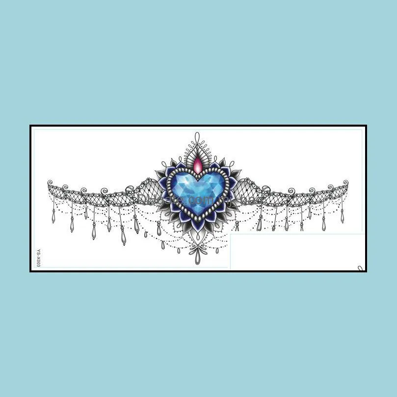 chest temporary flower tattoos jewelry body tattoos art stickers for women chest waist lower back decorative stickers waterproof