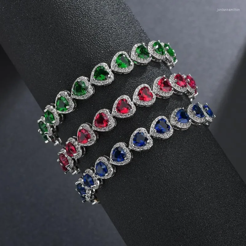 Link Chain European och American Micro-inmatad kristall zirkon Vackra underbara kvinnors armband