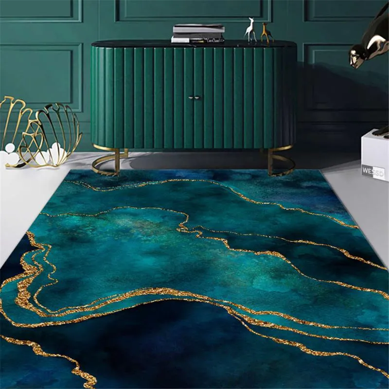 Carpets Luxury Teal Rug For Living Room Coffee Table Bedside House Decoration Bedroom Big Floor Mat Kitchen Custom CarpetCarpets