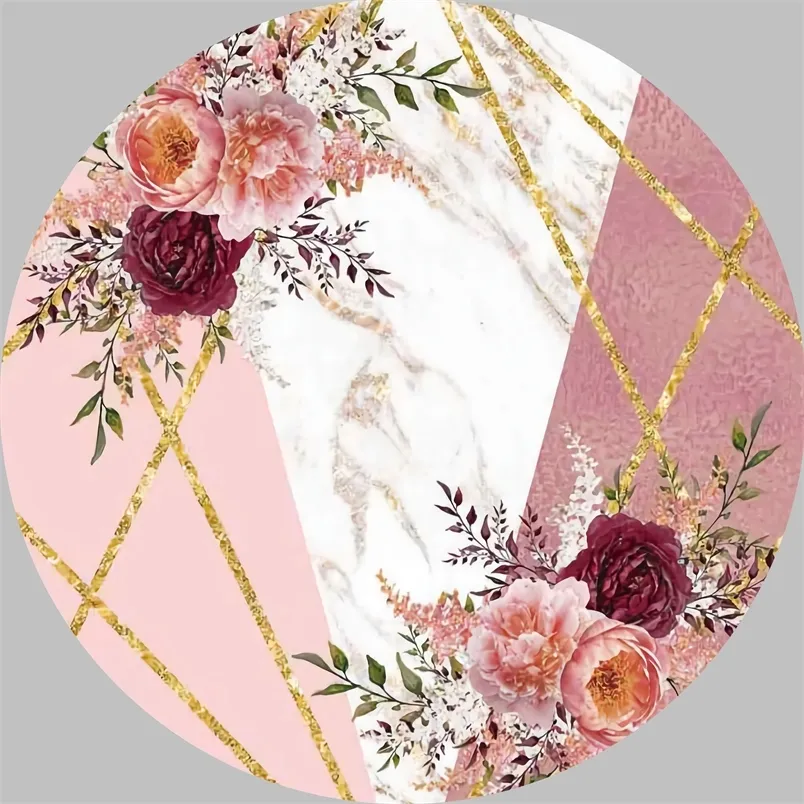 Цветочная свадьба круглой фон на заказ мраморная тема на день рождения
