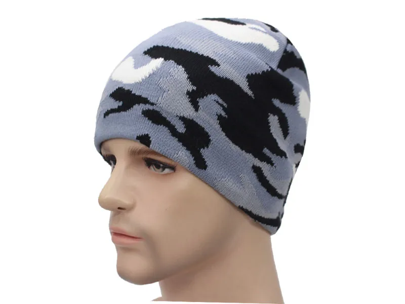 Herfst heren beanies schedels ademende vrouwen gebreide hoeden voor meisjes camouflage gorros motorkap unisex beanie hoed ramloze petten