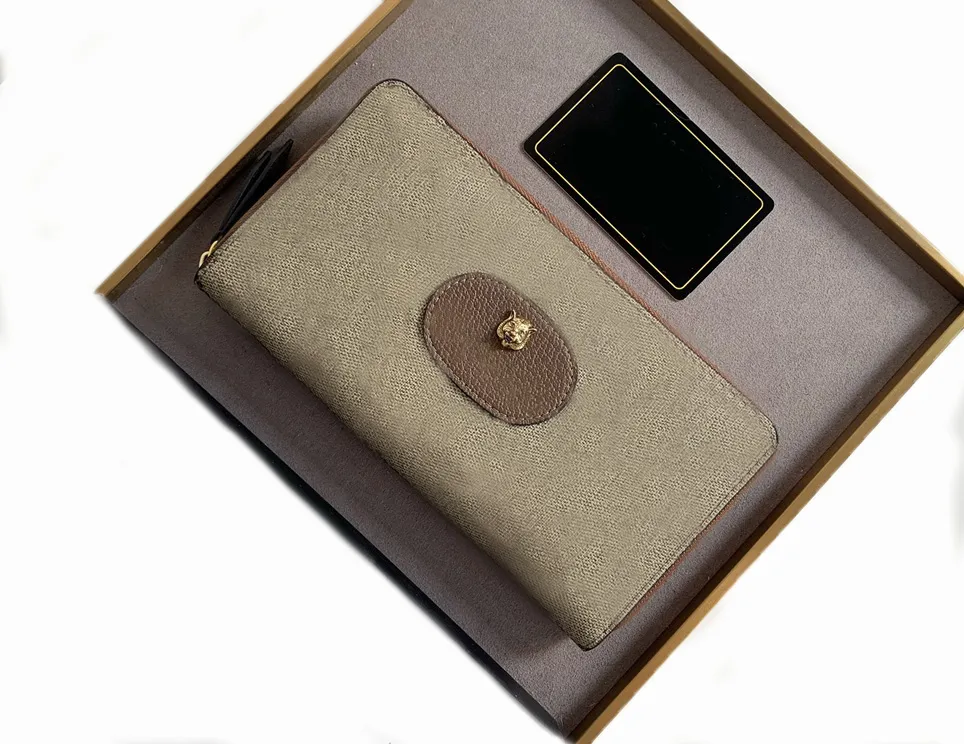 Modedesigners marmont plånbok mens kvinnor långa plånböcker hög kvalitet retro metall märke märke mynt handväska korthållare koppling med origina box dammväska 476g422
