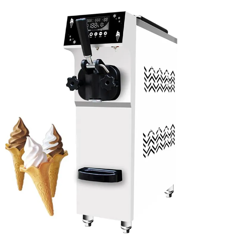 商業イタリアンデスクトップステンレススチールソフトアイスクリームマシン110V/220Vアイスクリーム製造マシンデスクトップ販売