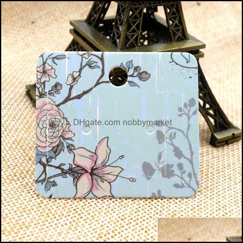 100pcs/lot 5*4.5cm Paper Ear Studs Card Hang Tag Jewelry Display Earring Marking Garment Prices Label Tags Can Custom Logo