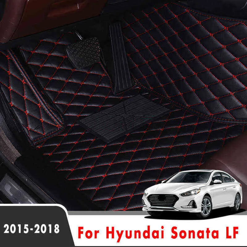 För Hyundai Sonata LF 2018 2017 2016 2015 CAR GOLV MATS Interiörskinnmattor Auto Accessories Styling Custom Mattor Protect H220415
