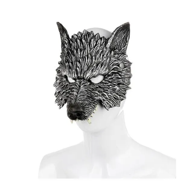 Máscara de lobo 3D de Halloween Máscaras de fiesta Cosplay Máscara de lobo de terror Accesorios de decoración para fiesta de Halloween GC1412262n