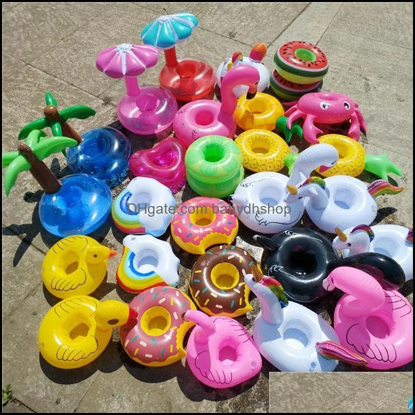 toys swimming pool floats drinks in summer beach pvc inflatable drinking cup holder coasters baby bath toy en2021