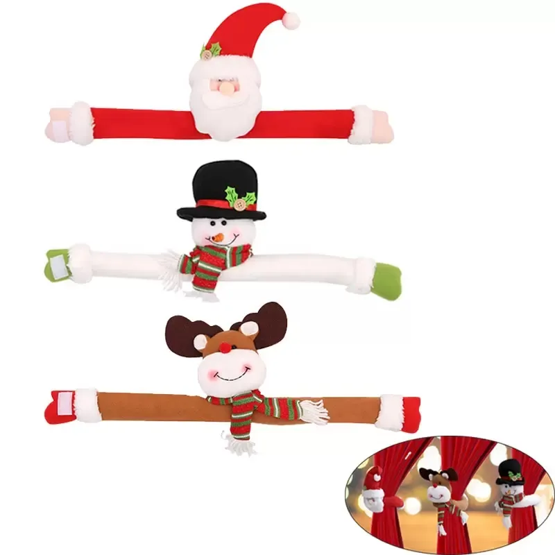 Świąteczne zasłony klamry zasłony zamocowanie pulbaki santa claus ozdoby Drapy dekoracje domowe hurtownia zapasów hurtowe