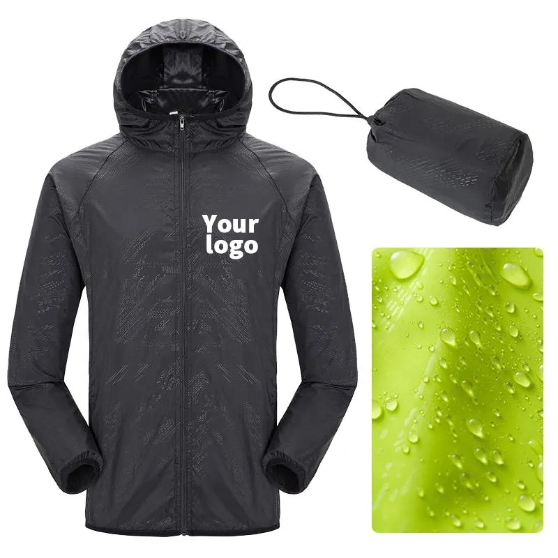Hommes vestes hommes en plein air personnalisé imperméable à capuche coupe-vent bricolage Po manteau 2022 été décontracté Logo veste tactique 4XL