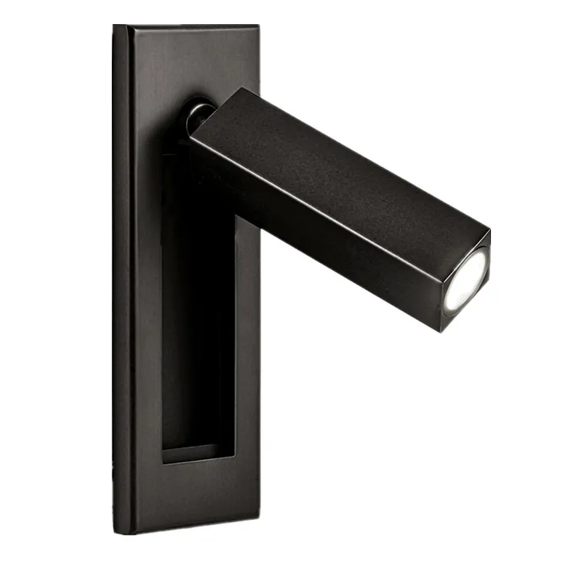 Topoch Led Wall Sconces 램프 헤드 도크 푸시 스위치 Swivels가있는 백 플레이트에 90도 왼쪽/오른쪽/포워드 3W 칩 RV 보트 AC100-240V