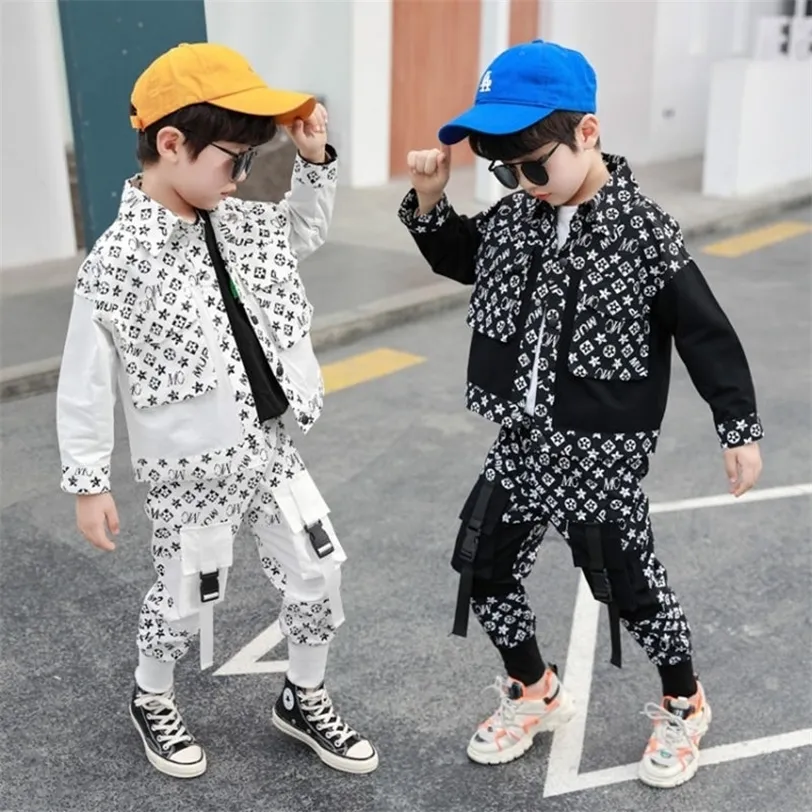 3-14 anni Primavera ragazzo adolescente Set di abbigliamento Giacca moda casual + Pantalone Capretto Bambini bambino bambino vestiti 220326