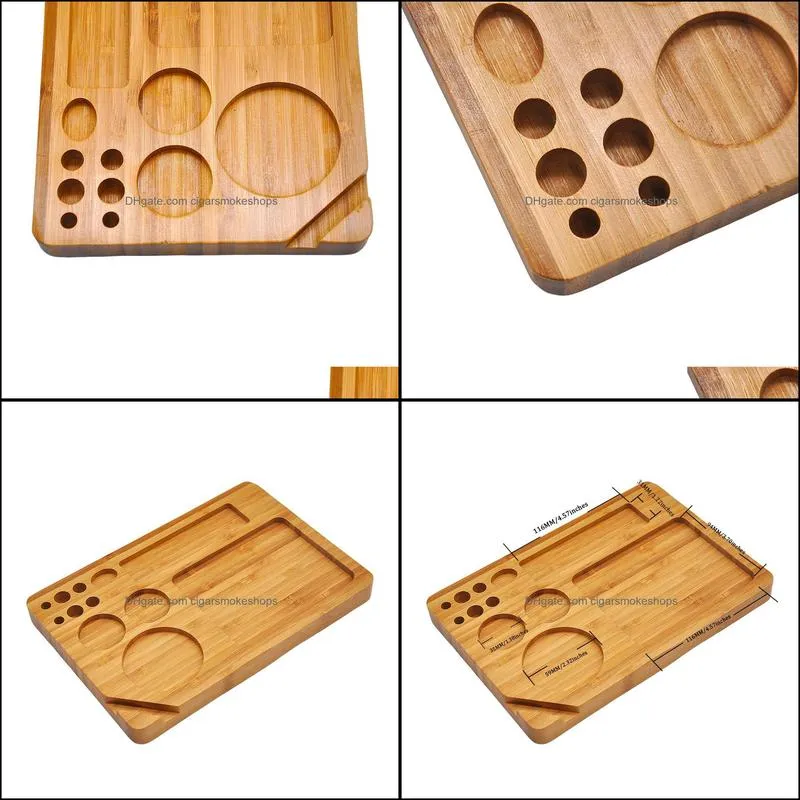 Bamboo Multifunctional Tobacco Rolling Tray Roll Paper Trays Smoking Herb Grinder Storage Case By DIY