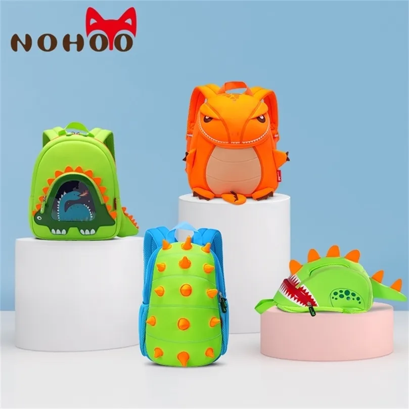 Nohoo Toddler Kids Dinosaur Backpack For Boys Children Dinosaur Bookbag Toys Bag Waterdichte 3D Cartoon Girls Preschool Backpack LJ201225