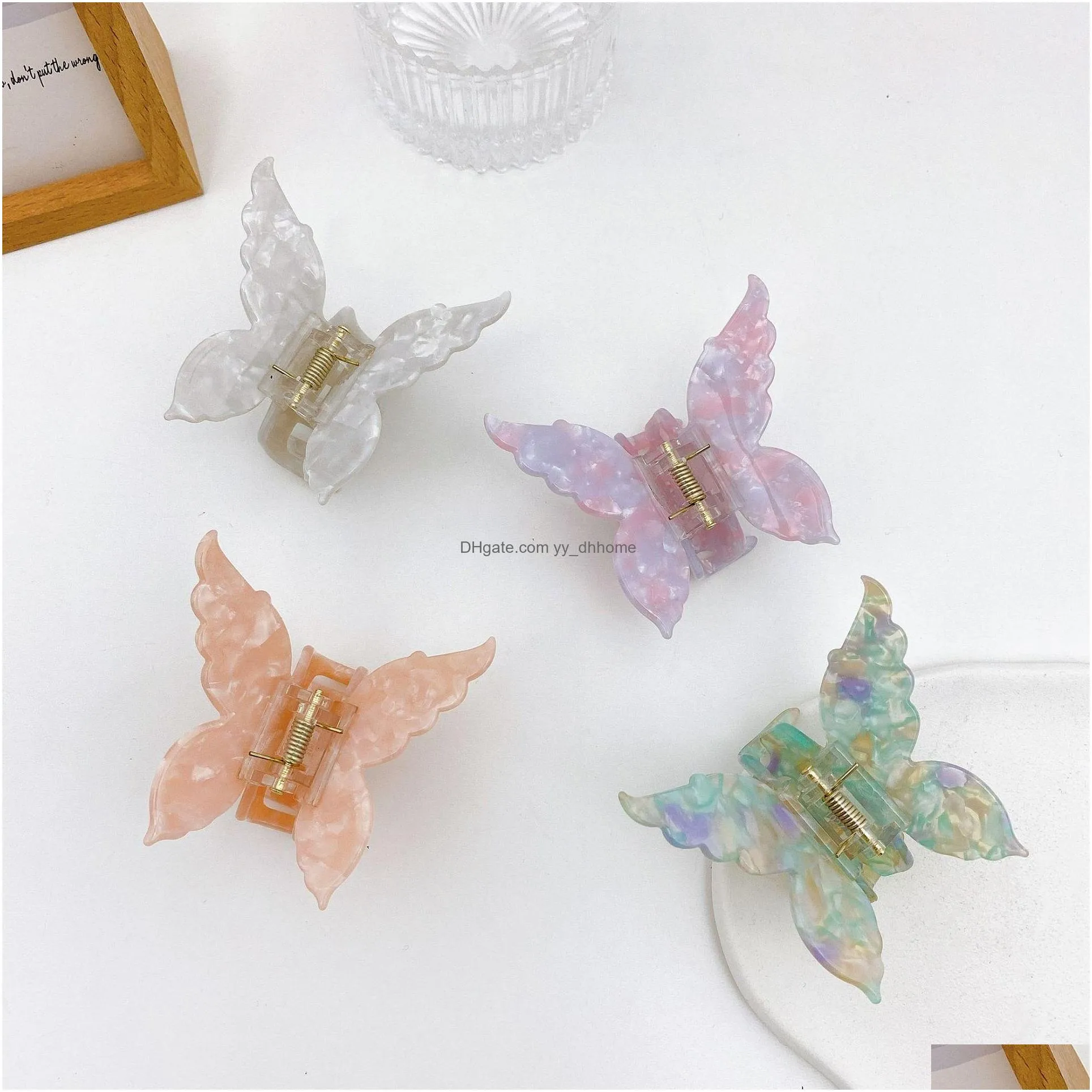 fashion jewelry colorful butterfly hairpin hair clips for women girls bobby pin acetic acid barrette back head barrettes hair grab headdress