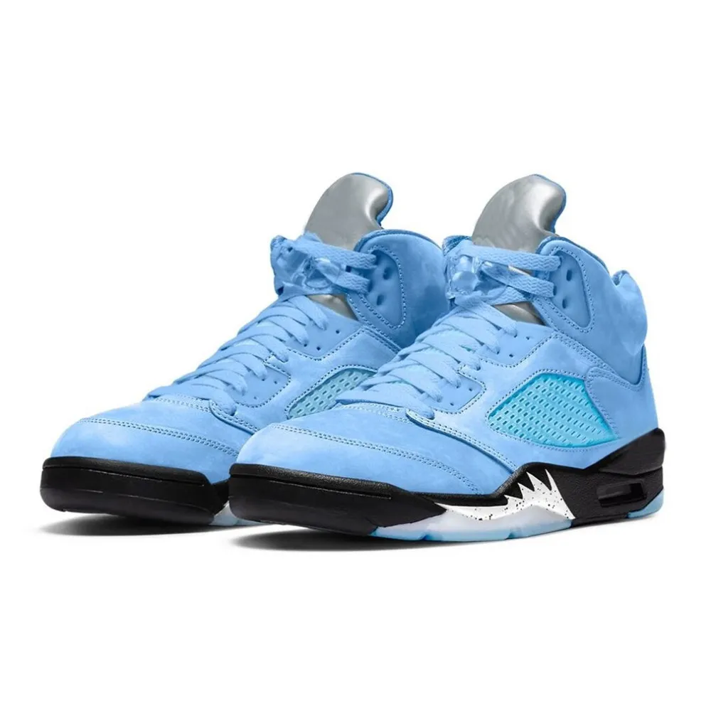 Retro Mens Jumpman 5s OG Basketball Shoes AJ5s UNC Blue Mars Red
