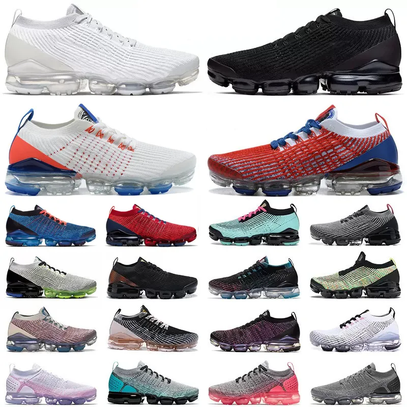 Nike Air VaporMax 3.0 Vapor Max Flyknit vapormax Fly 2.0 Flyknit 3.0 Mens Running Shoes Triple Branco Preto EUA Rosa Oreo Glow Verde Partícula Cinza Azul Fury Pure Platinum Homens