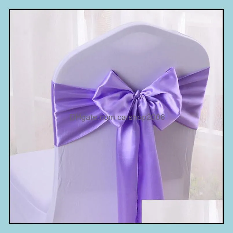 elastic chair band covers sashes for wedding party bowknot tie chairs sashes hotel meeting wedding banquet supplies 12 color ysy363-l