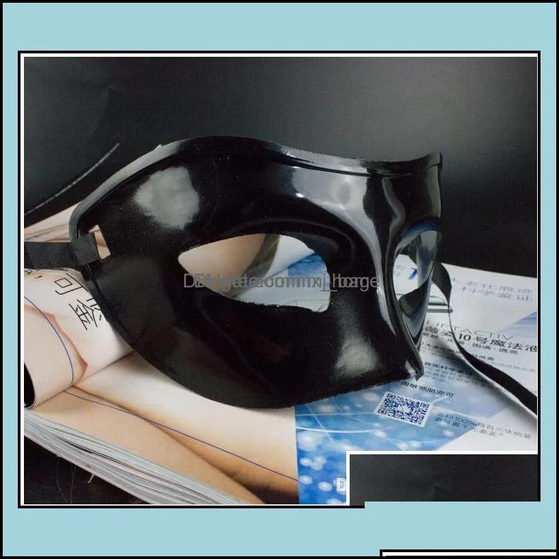 Mens Masquerade Mask Fancy Dress Venetian Masks Plastic Half Face Optional Mti-Color (Black White Gold Drop Delivery 2021 Party