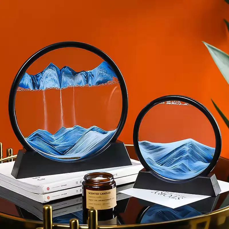 Ronde drijfzand schilderen woonkamer decoratie creatief verjaardag cadeau 3d driedimensionale zandloper kantoor cadeau groothandel op voorraad door fast air