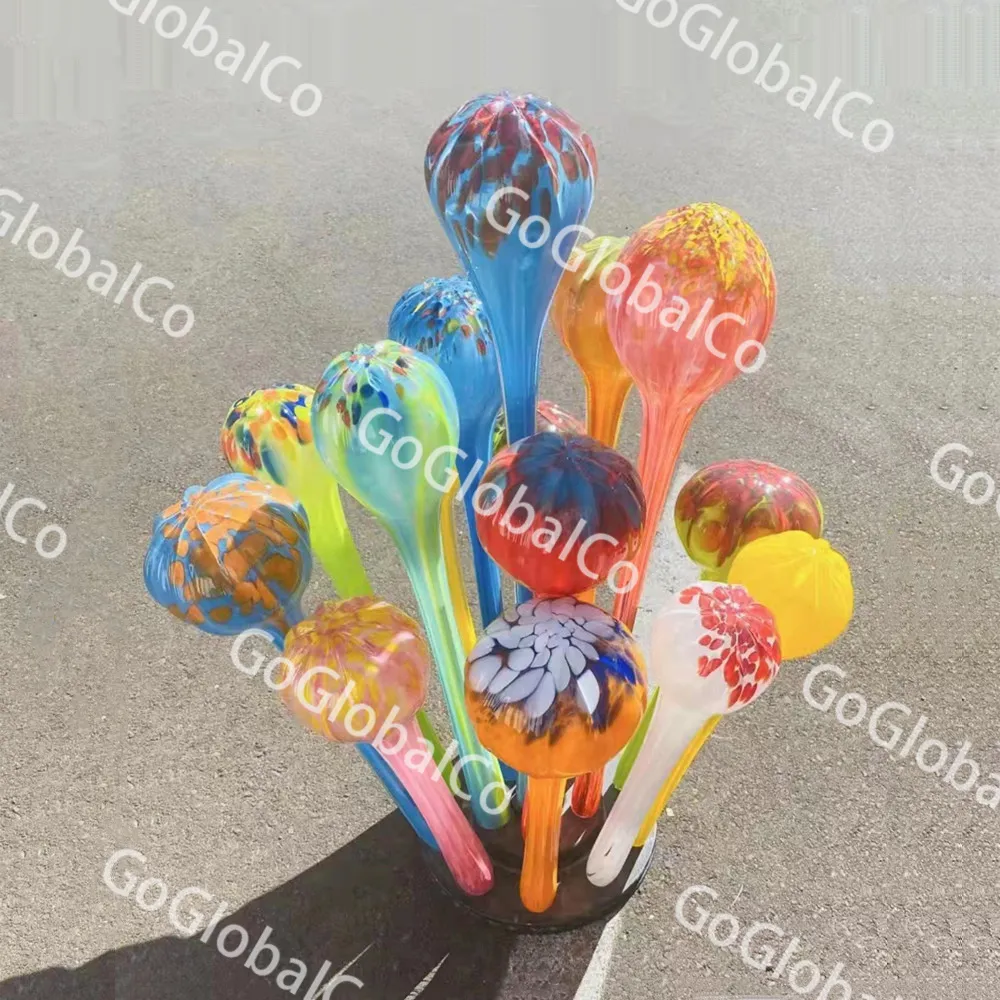 Grzybowa Projekt Murano Szklana Lampa Podłoga Ręcznie Dmuchanie Kolorowe Outdoor Rzeźba 35 do 60 cm Park Ozdoby Ozdoby dekoracji Art