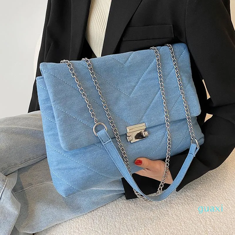 Evening Bags Fashion Women Denim Handbags Large Capacity Ladies Purse Shoulder Casual Female Chain Crossbody For Tote Bag From 28 67 DHgate