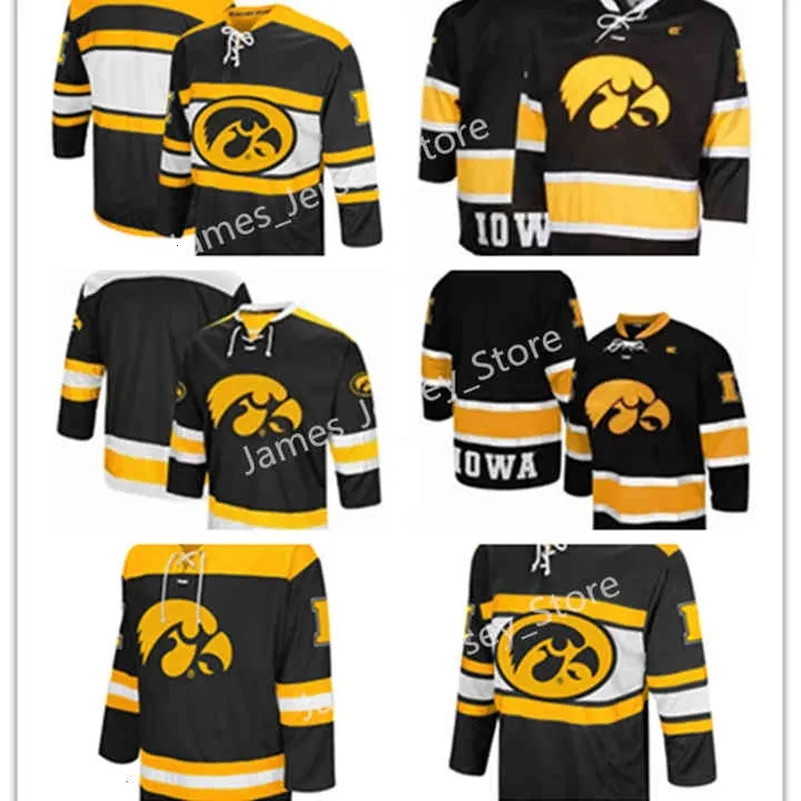 NCa01 Xflsp 2022 College Custom Iowa Hawkeyes Maglia da hockey cucita 91 Ryan Carlson 71 Dean Dudzik 14 Aiden Germaine 21 Luca Goulding 20 Luke Imburgia 28