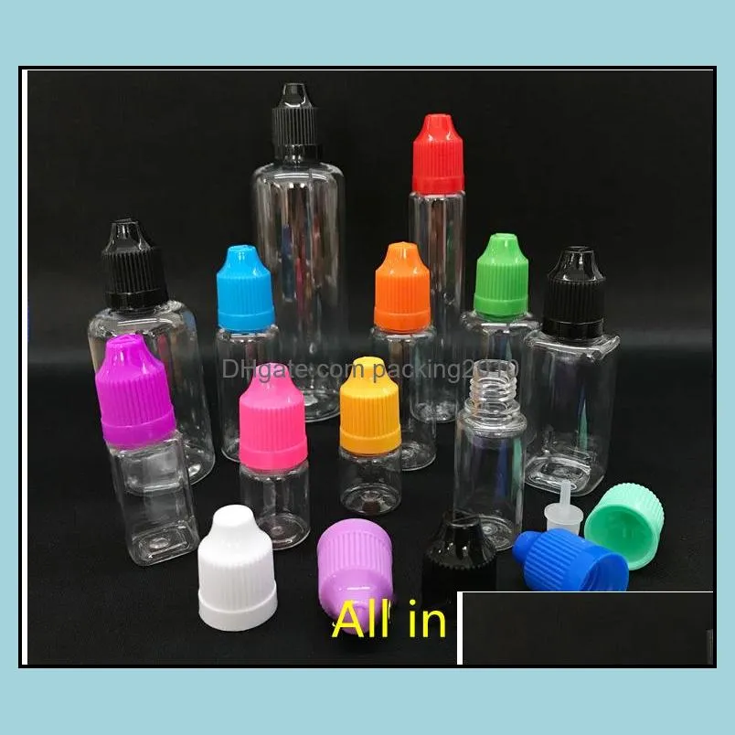 ペットニードルボトル5mlプラスチックドロッパークリア5 ml e e-juice用液体13色ドロップ配信2021パッキングボトルオフィススクールビジネスビジネス