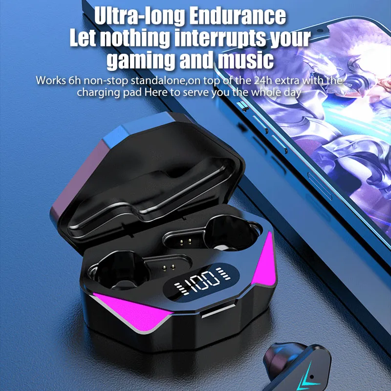 X15 TWS Game Fone Wireless Earphone Bluetooth Headphones 65ms Low