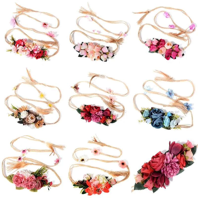 Belts Pinksee Est Exquisite Elegant 8 Styles Flower Waist Chain For Female Ladies Fine Dress Belt Braid Decoration Trendy JewelryBelts