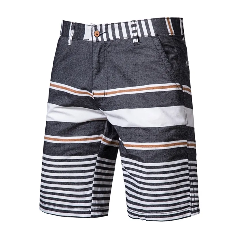 Aiopeseson Shorts casuais homens 100% algodão listrado Sports Sports Summer Summer Outdoor de alta qualidade Fahion for Men 220622