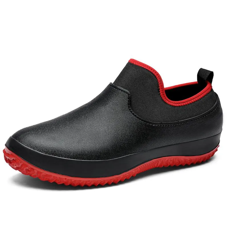 Zapatillas hombres zapatos cocina trabajo transpirable antideslizante impermeable Chef Casual trabajo plano agua lluvia botas zapatillas