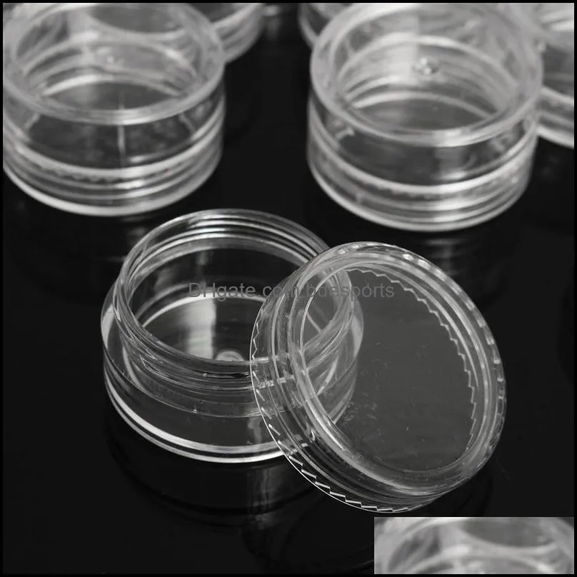 Empty Plastic Cosmetic Makeup Jar Pots Transparent Sample Bottles Eyeshadow Cream Lip Balm Container