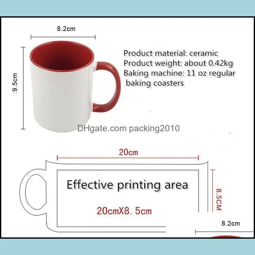 sublimation blank ceramic mugs color handle color inside blank cup by sublimation ink diy transfer heat press print by sea pae10992