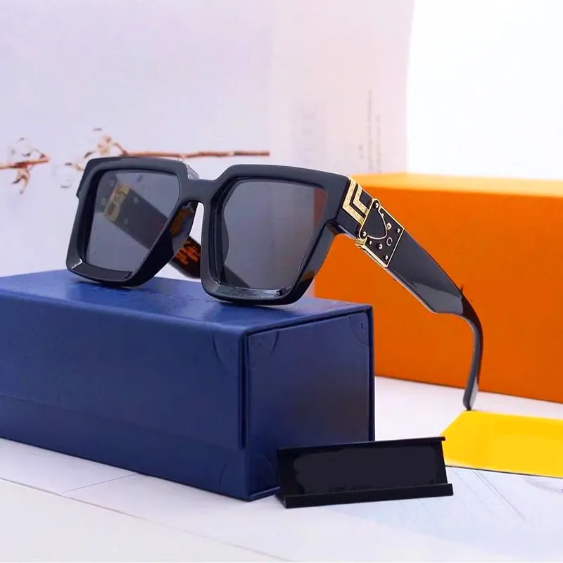 Fashion Classic Designer Polariserad guld svart ram lyxiga solglasögon för män kvinnor miljonär pilot solglasögon uv400 glasögon metall ram polaroid lins med låda