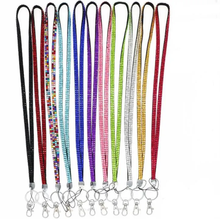 Party Supplies Rhinestone Bling Crystal Lanyard Straps ID Badge Cell Phone and Key Holder SN4894