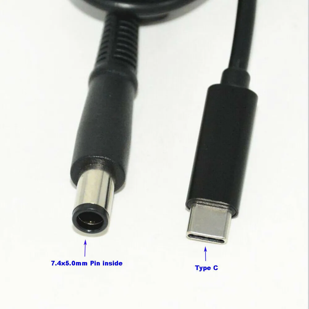 Dell 65W/Under Laptops USB C Type C To 7.4*5.0mm Round Tip