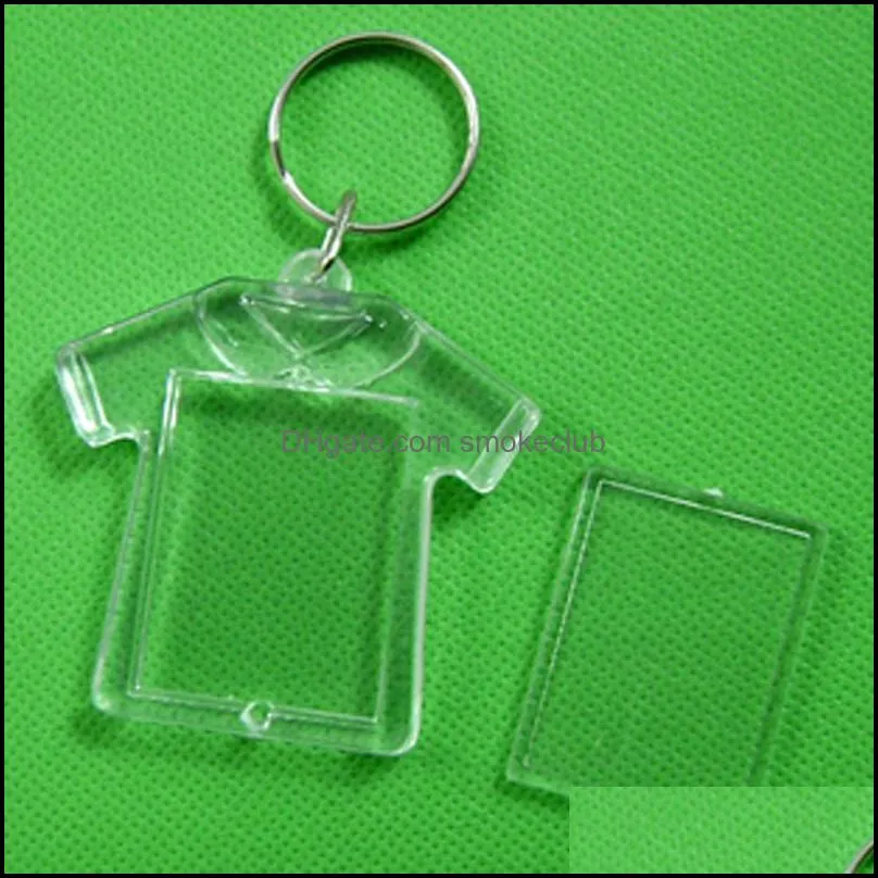 Clear Acrylic Plastic Blank Keyring Insert Passport Photo Frame Keychain Picture Frame Keyrings Party Gift 210 J2