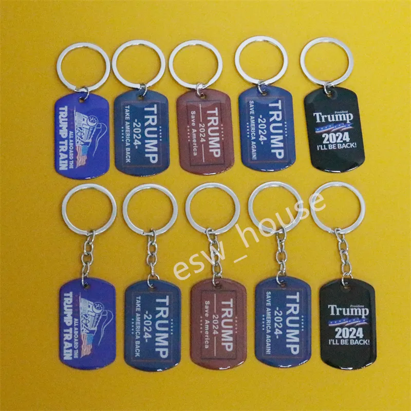 2024 Trump Keychain en acier inoxydable Je reviendrai sauvegarder America Again à nouveau des accessoires de fête des clés