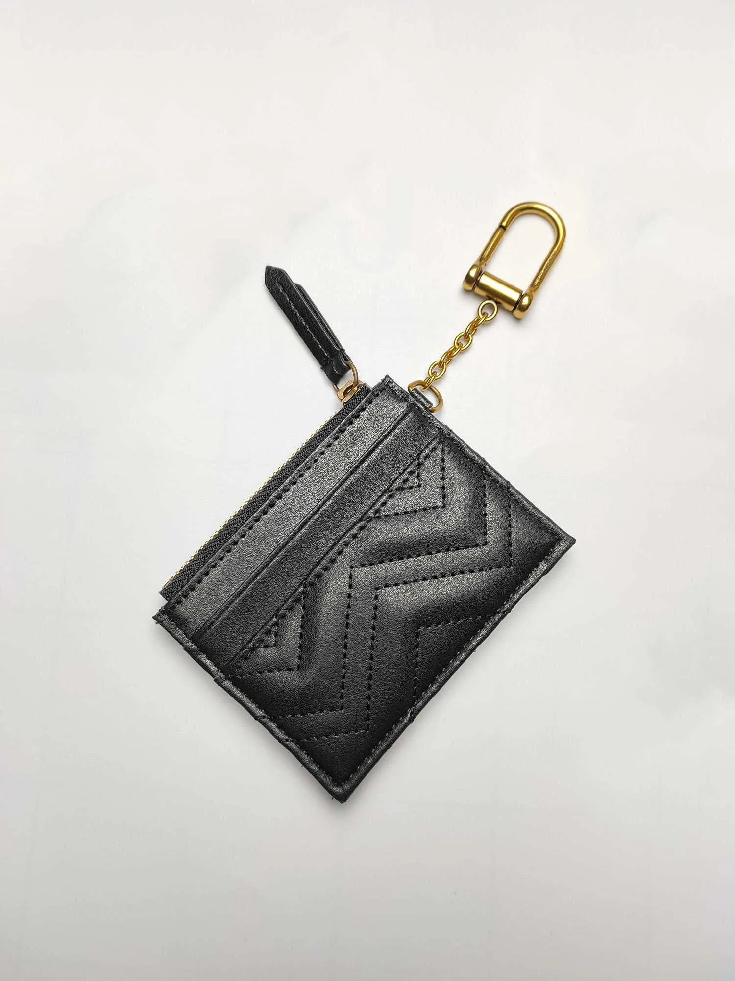 Toppkvalitetsdesigners Kvinnor Key Plånböcker Keychain Wallet 627064 Slim Design Zipper Pocket Chain With Hook 4 Credit Cards Slots och 1 dragkedja