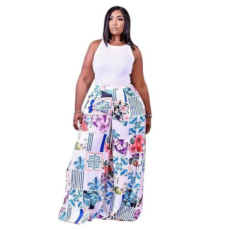 Plus Size 3xl 4xl Women Casual Loose Pants Wide Leg Pant Summer Trousers Autumn Clothing Fashion Streetwear 5589