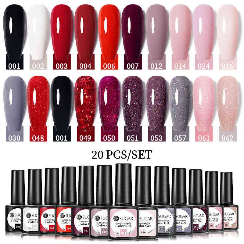 NXY Nail Gel 10 20 pièces 7 5ml Kit de vernis vernis Semi Permanent couche de finition ensemble d'art pour vernis 0328