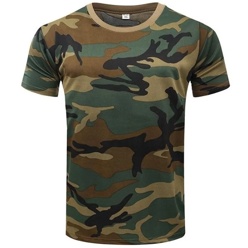 Camuflaje Shir Summer Top Casual Tees Shor manga O cuello Shir camisea sreewear Hombres Ropa masculina 220630