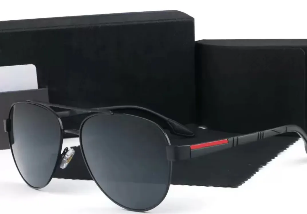 Luxuriöse ovale Sonnenbrille für Herren, Designer-Sommerbrille, polarisierte Pilotenbrille, schwarze Vintage-Sonnenbrille, übergroße Sonnenbrille für Damen, männliche Sonnenbrille mit Box