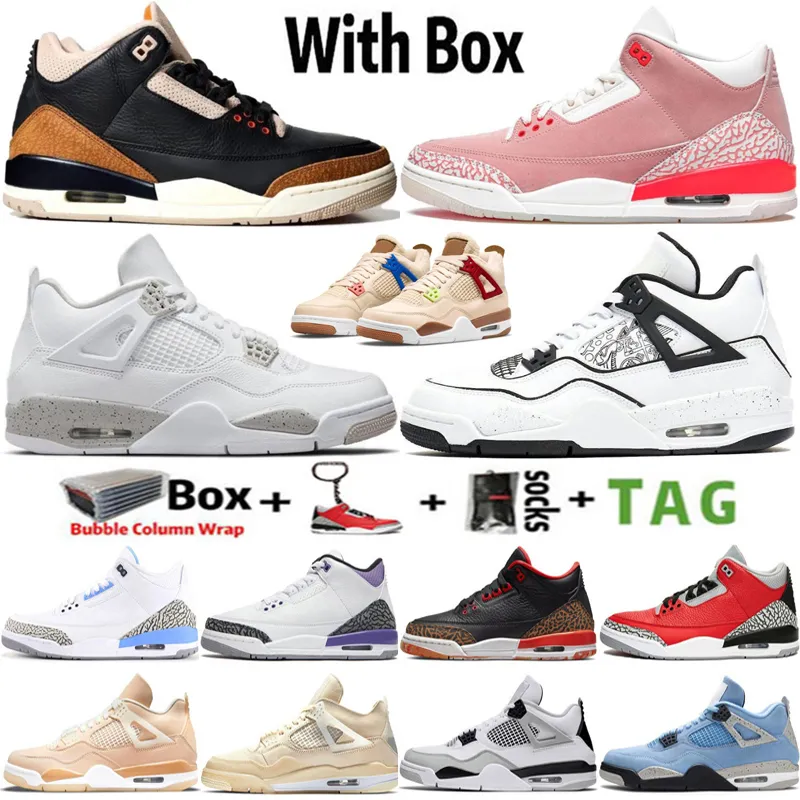 2023 mit Box 4 4S Herren-Basketballschuhe Oreo Diy Sail Guava University Blue High 3 OG 3S Desert Elephant Rust Pink Mocha Männer Sport Frauen Sneakers Trainer Größe 13