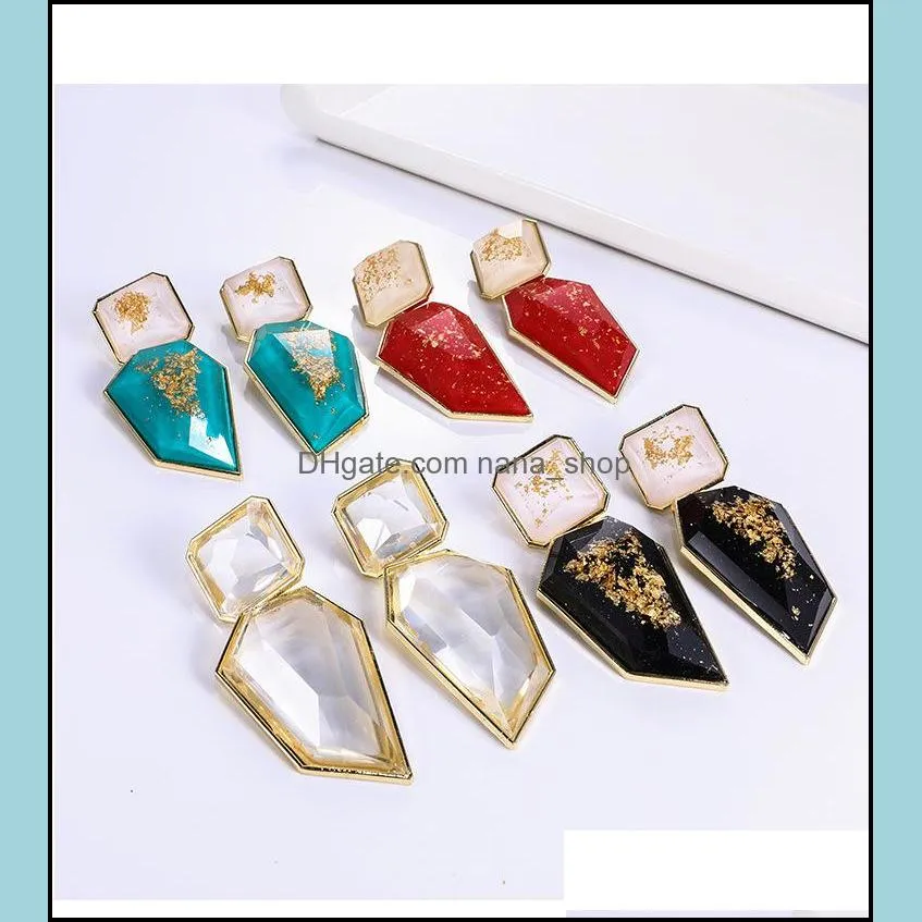 Resin Irregular Drop Dangle Earrings for Women Gold Plating Brincos Earing Wedding Jewelry Girl Gift Wholesale