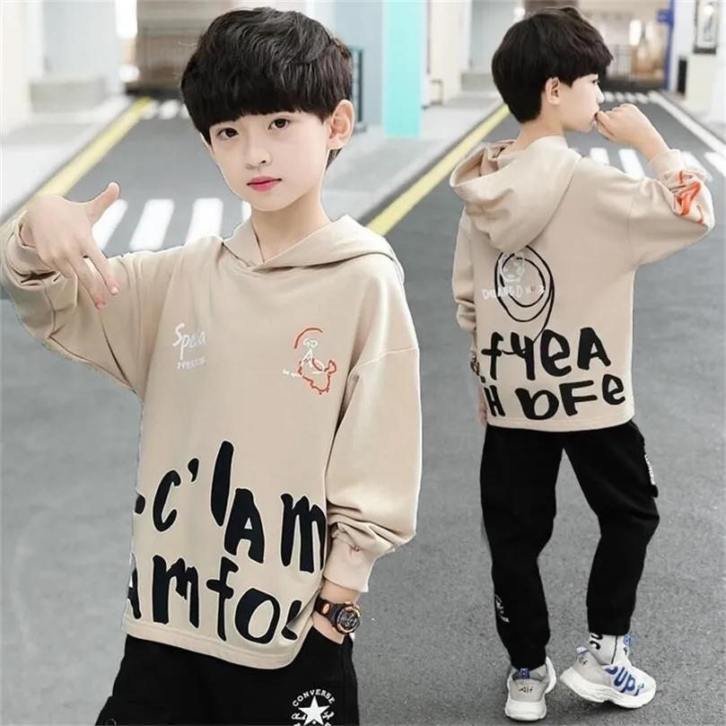 EACHIN Boys Hoodies Autumn Long Sleeve Sport Hoodies Coat Letter Print Kids Clothes Sweater Outerwear Hoodies Teens Boys Tops LJ201216