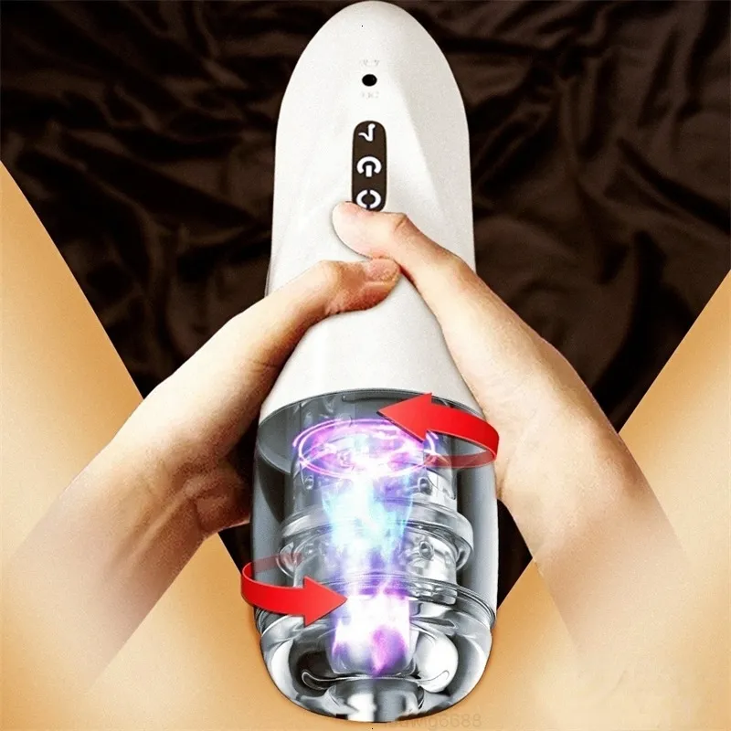 Sex Toy Massager Automatisk rotationskopp Male Masturbator 10-10 Lägen Silikon Vagina Real Adult Masturbation Toys For Men