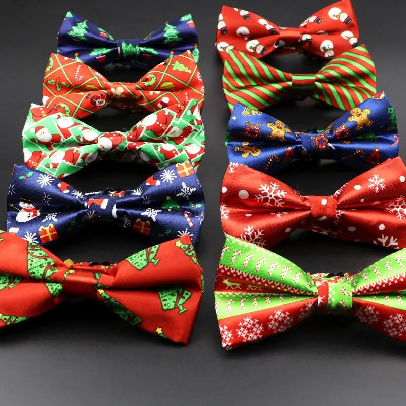 Bow Ties Christmas Parent-Child Bowtie مجموعة Santa Snowflakes Deer عائلة Butterfly حفل عشاء تصميم زفاف لطيف التعادل الهدية قابلة