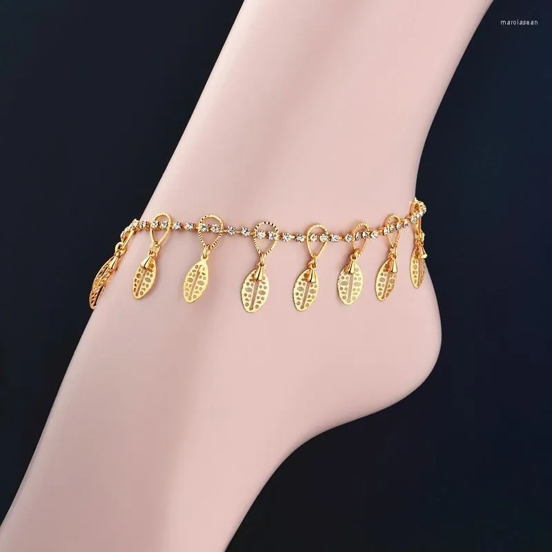 Chevilles coeur simple coeur femelle sandales aux pieds nus bijoux jambe d'or sur les bracelets de cheville pour la chaîne de femmes marc22