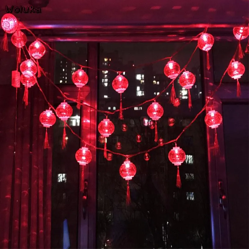 سلاسل LED Red Lantern String Lamps مصباح بطارية مصباح FU FU